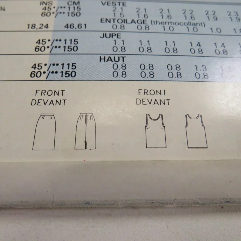 Butterick 3088 -785 Sewing Pattern Easy Jacket, Skirt, Top